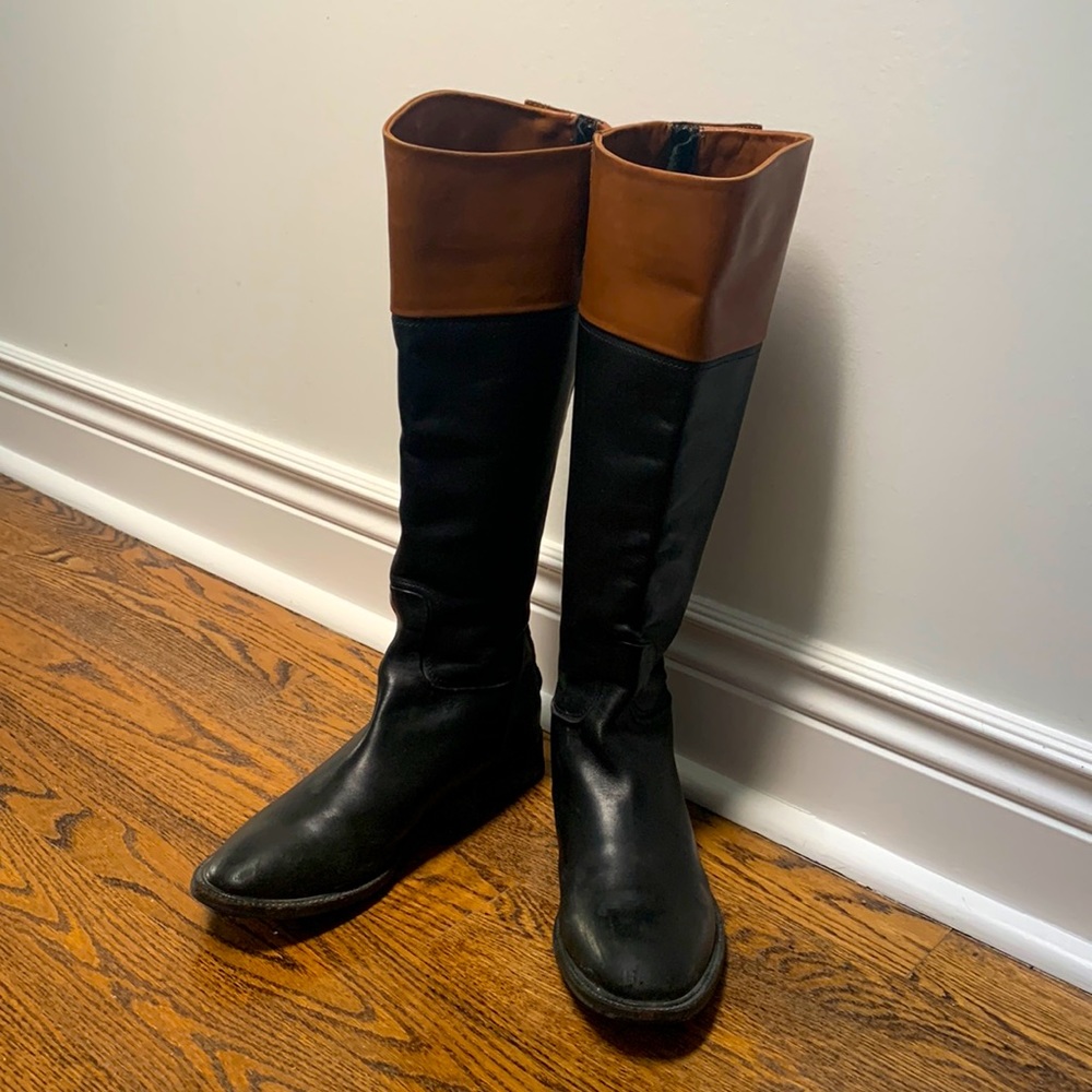 Leather boots, black brown